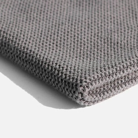 Close up of organic cotton dish cloth in ash grey